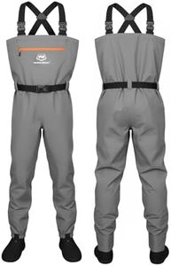 Win.MAX Chest Fishing Waders for Men and Women, 3-Ply Nylon Waterproof Lightweight with 4mm Neoprene Stockingfoot (MDBIG)