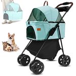 Ingborsa Pet Stroller, 3 in 1 Multifunction Pet Travel System,4 Wheel Foldable Pet Stroller with Storage Basket for Small Medium Dogs & Cats.