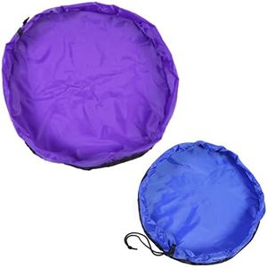 Guador 2 piezas bolsa de almacenamiento de juguetes bolsa de manta de alfombra bolsa de almacenamiento juguetes bolsa de alfombra de juego bolsa con cordón bolsa viaje con capucha Morado y azul