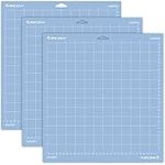 RANCOVY Cutting Mat for Cricut Maker 3/Maker/Explore 3/Air 2/Air/One Light Grip for Cricut Adhesive Quilting Cutting Mat 12"x12" - Blue 3 Pack