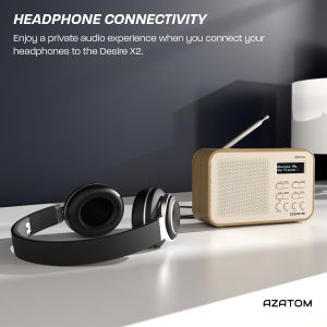 AZATOM Desire X2 DAB/FM Radio – Oak Wood Finish