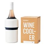 Huski Wine Chiller | Award Winning Iceless Design | Keeps Wine Cold up to 6 Hours | Wine Accessory | Next Generation Ice Bucket | Fits Some Champagne Bottles | Perfect Gift for Wine Lovers (White)