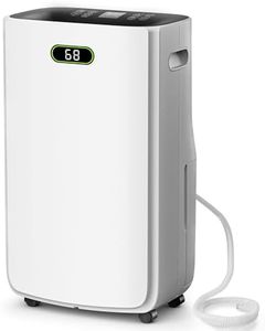 LUDATIDO 5000Sq.Ft Dehumidifier for Basement with Drain Hose, 80 pint Dehumidifiers for Home with Large 6.5L Water Tank 24H Timer 4 Modes Operation Auto Shut-off Portable for Garage