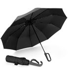 TUMAAOTU carabiner clip umbrella, Compact Folding Travel Small Umbrella, Umbrella Windproof strong Wind Resistant with Automatic Open Close, 10 Ribs, Portable Umbrellas for Men and Women