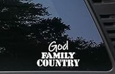 GOD Family Country - 6 1/4" x 3 3/4" die Cut Vinyl Decal / Sticker for Windows, Cars, JDM, Trucks, Bumpers, Tool Boxes, Boats, laptops - virtually Any Hard, Smooth Surface. Made in The USA