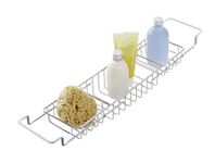 Wenko 17472100 Bathtub Tray extendable, Metal Stainless Steel, 5892 x 8 x 13 cm, Shiny