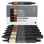 Winsor & Newton 0290160 Professional Earth Tones Marker Set, Khaki/Sandstone/Tan/Terracotta/Walnut/Umber