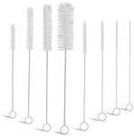 8 Pack Straw Brush Cleaner with Different Diameters (3mm-30mm) - 12" Long Nylon Brush for Water Bottles, Baby Bottles, Sippy Cups & Tumblers | Reusable Tube Cleaner for Straws and Narrow Pipes