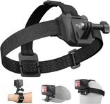 TELESIN° Head Strap Mount with Cap Clip, Quick Release Head Belt Mount Compatible with Go Pro Hero 13/1211/10/9/8/7/6/5, Fusion, Max, DJI OSMO and Most Action Cameras Head Mount