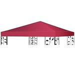 SPOTRAVEL 3 x 3M Gazebo Canopy Replacement Top, Garden Waterproof Tent Roof Cover, Outdoor Sun Shade Roof Top Spare Par for Camping, Patio & Backyard, Top Only (Wine Red)