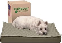 Furhaven Water-Resistant Orthopedic Dog Bed for Medium/Small Dogs w/ Removable Quilt Top & Washable Cover, For Dogs Up to 35 lbs - Indoor/Outdoor Quilt Top Convertible Mattress - Dark Sage, Medium