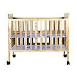 Arcedo Multifunctional Baby Cot, Baby Wooden Cot, Baby Bed/Swing, Convertible Baby Cot with 4 Adjustable, Wheels, Mosquito Net | New Born Baby Cradle Crib Cot | Baby Crib for 0 to 15 Years (Natural)