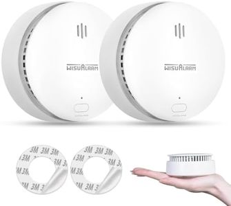 Smoke Alarm, 10 Years Battery Smoke Alarms for home 2Pcs, Fire Alarm with Silence/Test Button, No Drill Installation Smoke Detector, Conforms to EN 14604 Standard
