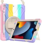 ProCase iPad 10.2 Case 2021 iPad 9th/2020 iPad 8th/2019 iPad 7th Generation Case, Rugged Heavy Duty Shockproof Rotatable Kickstand Protective Cover for 10.2" iPad 9th/8th/7th Gen -Colorfulpink