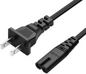 2 Prong Ac Cable for TCL Roku Insignia TV Canon Pixma Brother Lexmarkl Sony Asus LG Lenovo Power Cord (5FT)