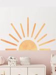 Sun Wall Decal Kids Wall Decals Large Yellow Sun Decal - Sun and Clouds Decorations Playroom Wall Decor - Sunshine Wall Decals Playroom Vinyl Wall Decal - Boho Sticker Sun Dots Wall Decals for Kids