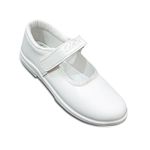 SCHOOL BIRDS Girls Black White Uniform Comfortable Velcro Ballerina School Shoe