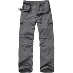 liyiyiyia Men's Hiking Work Pants, Cargo Convertible Pants Men 6 Pockets Quick Dry Lightweight for Summer Outdoor Grey