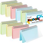 Koogel 10 Packs Index Cards with Waterproof Cover, 500 Sheets Lined Flash Cards 12.5cm x 8.5cm (5"x3") Spiral Revision Cards Colourful Note Cards for School Learning Memory Memo Scratch Presentation