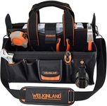 WELKINLAND 19-POCKETS Tool tote, Tool bag organizer, Electrician tool bag, HVAC tool bag, Tool caddy, Tool bags for electricians, Tool tote bag w/socket organizer tool boxes, Maintenance tool bag