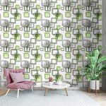 wolpin Wall Stickers DIY Wallpaper (45 cm x 10 m) 3D Frames with Trees Self Adhesive Decals Living Room Home Interior Decoration, Dragon Green