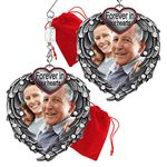 BANBERRY DESIGNS Forever in Our Hearts Christmas Ornament - Silver Heart Ornaments with Heart Shaped Angel Wings - Hanging Memorial Ornament - in Memory Christmas Ornament - 2 Pack