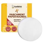 Katbite Round Parchment Paper Patty Paper 200Pcs, 8 Inch Parchment Paper Rounds for Patty Separating, Freezing, Springform Cake Tin, Toaster Oven, Tortilla Press