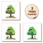 TW5P1 Tree Planting Eco Friendly Cards. 3 Trees Planted & Flower Seeds Inside. 100% Recycled, Vegan & Plastic Free. Tree Wishes