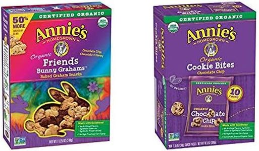 Annie's Organic Friends Bunny Graham Snacks, Chocolate Chip, Chocolate & Honey, 11.25 oz. and Annie's Organic Chocolate Chip Cookie Bites, 10 Packets, 10.5 oz.