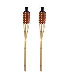 2 Pack Garden Bamboo Oil Torches 15 Hours Burn Time Torch Set 4519