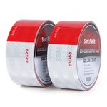 SinoPack Reflective Safety Tape 2IN X 60FT Red White Dot Reflective Tape for Trailers and Trucks Retroreflective Conspicuity Markings 2Pack