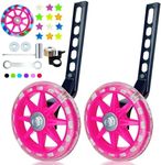 DDJKCZ Training Wheels for Kids Bicycle,Flash Mute Big Wheel Compatible for 12 14 16 18 20 inch Single Speed Bike (Beautiful deep pink)