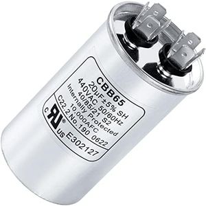 20 uf 20 MFD 370-440 VAC ± 5% Volts (3~80 uF Options Available) CBB65 Run Start Capacitor 50/60 Hz AC Electric - Compatible with Single Phase Motor Capacitor Condenser Straight Cool, Air Conditioner