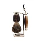 Edwin Jagger Simulated Horn and Nickel Shaving Set, Brown/Cream