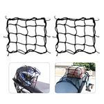 Motorcycle Helmet Net Cargo Net 2 Pack Bungee Net for Motorcycle Bike Load Cover ATVs with Hooks Elasticated Stretchable