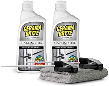 Cerama Bryte Stainless Steel Cleaner, Two 16 oz Bottles & Cloth
