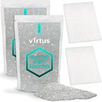 v1rtus Silver HOLOGRAPHIC Glitter Paint Additive [200g] New 2022 Technology, 2 x Finishing Buffing Pads Included - Mix with Any Emulsion Paint for Perfect Luminous Finish on Interior or Exterior Walls