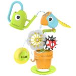 Yookidoo Watering Can Baby Bath Toy (Ages 1-3) Spinning Lady Bug & Tipping Bird Toy with 3 Moving Pieces - Attaches to Tub Wall for Easy Toy Holder and Storage