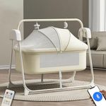 Infantso Smart Electric Baby Cradle Swing - Bluetooth & Remote Control, Customizable Swing Time,Adjustable 5-Speeds, Automatic Swing Cradle for 0-12 Month, Soft Mattress, Safe & Spacious Palna/Jhula