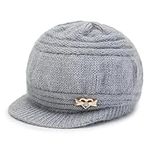 Baseball Caps Mens Hat Women Knitted Newsboy Cap Beanie Winter Hat Autumn for Thick Duckbill Caps OneSize Gray