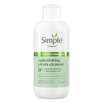 Simple Replenishing Cream Cleanser Face Cleanser Suitable for even the Most Sensitive Skin with 11% Ceramide Boosters and Hyaluronic Acid 230 ml