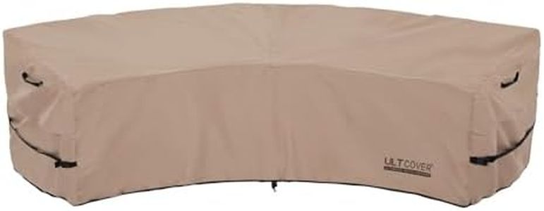 ULTCOVER Patio Curved Sofa Cover Waterproof for 3-4 Seater Outdoor Sectional Furniture Couch 126"(Back Arc Length) / 82"(Front Arc Length) x 32"(Deep)