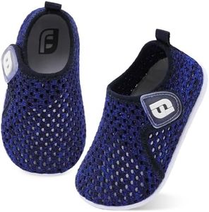 Baby Boys Girls Sports Sandals Lightweight Anti Slip Rubber Sole Beach Aqua Water Shoes Mesh BlackBlue 6-12 Months Infant