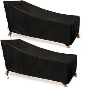 SIHAIAN Chaise Lounge Cover Waterproof Patio Lounge Chair Cover UV Resistant Lounger Covers Dust-Proof Outdoor Lounge Chair Covers 2Pack Patio Furniture Covers 86Lx32Wx35H Black