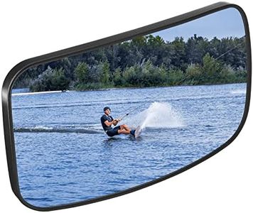 KEMIMOTO Boat Rear View Mirror, Upgrade Marine Mirror with 300°Curved Surface, 4.5"x8" Boat Clamp Mirrors for Ski Boat Pontoon Boat Water Skiing Watercraft Surfing