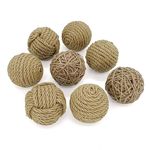 Decorative Balls for Centerpiece Bowls, Orbs Decorative Dough Bowl Fillers for Home Decor, Jute Rope Spheres Decorative Farmehouse, Vase Filler Balls 8 Pcs