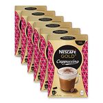 NESCAFÉ Gold Cappuccino Instant Coffee, Cappuccino Satchets, Cappuccino Flavoured Coffee - Pack of 6, 48 Sachets