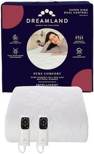 Dreamland – Super King 100% Bamboo Electric Blanket, 2 Detachable controls, Fast Heating Underblanket, 6 Heat Settings, Hypoallergenic, Auto Safety Shut Off, 200x180cm, Heated Blanket, Super King Bed