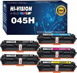 5-Pack HI-Vision Compatible 045 CRG-045H CRG-045 045H Toner Cartridge Replacement for Color ImageCLASS MF634Cdw MF632Cdw LBP612Cdw MF634 MF632 printer (2BK/C/M/Y)