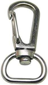 Amanaote Metal Silvery 0.5 Inside Diameter D-ring Lobster Clasp Claw Swivel Eye Lobster Snap Clasp Hook for Strap(Pack of 20)